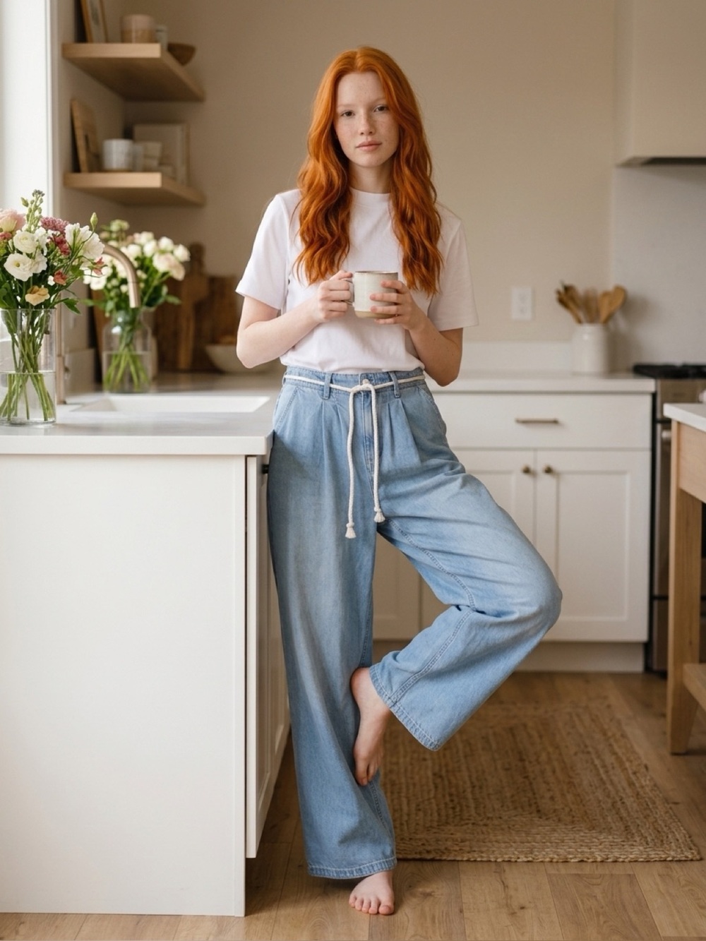 Free People We The Free "Easy Peasy"
Pull-On Wide Leg Jeans XL